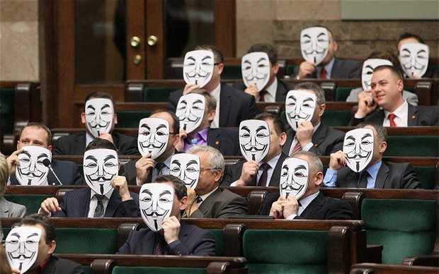 ACTA protest in Polish Parliament